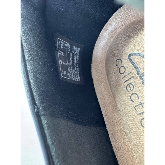 Clarks Marilyn Sara Pump Women's 6 M Black Leather Patent Cap Toe Slip-On Party - Picture 7 of 8